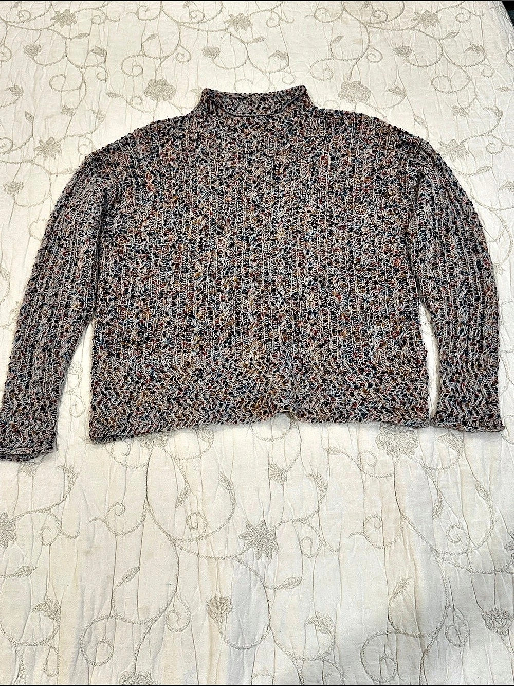 Wool / linen blend warm Multicolor Knit Sweater Size Large women’s